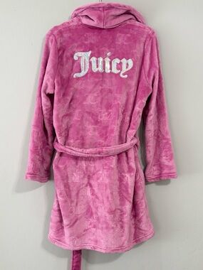 Juicy Couture Pink Sequin Logo Plush Robe